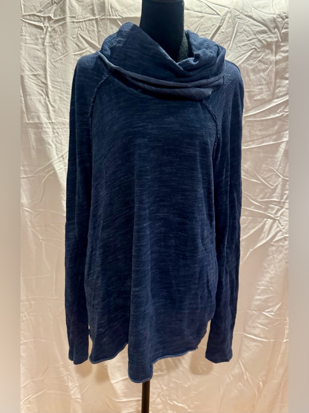 Cozy Navy Cowl Neck Pullover Sweater